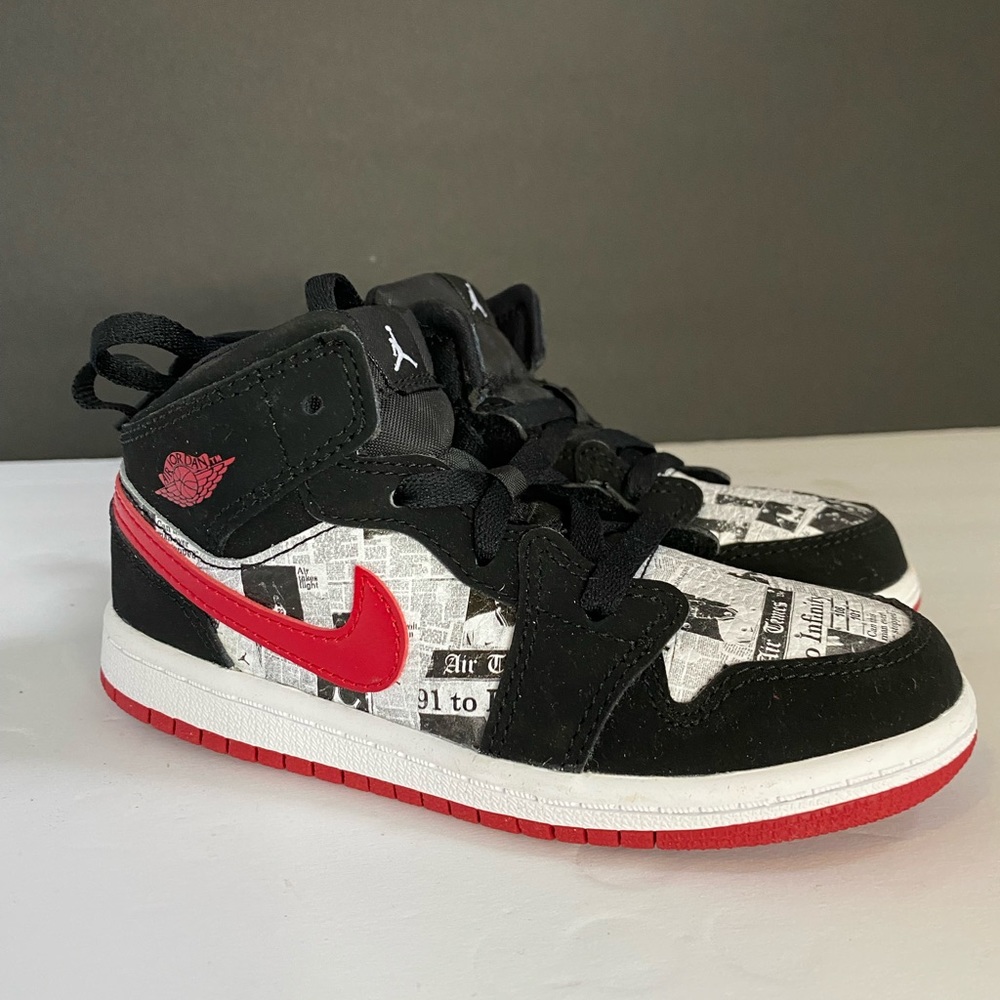 Jordan 1 Mid Newspaper Air Times Sneaker